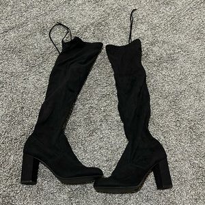 Thigh high heeled boots size 8